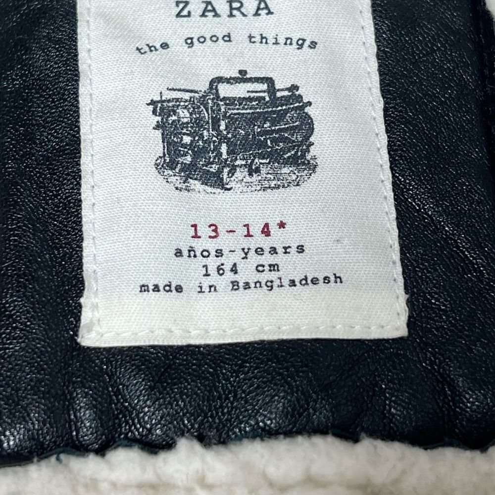 Zara Wool Jacket Coat Aviator Faux Fur Size 13-14Boys Gray White - Picture 3 of 15